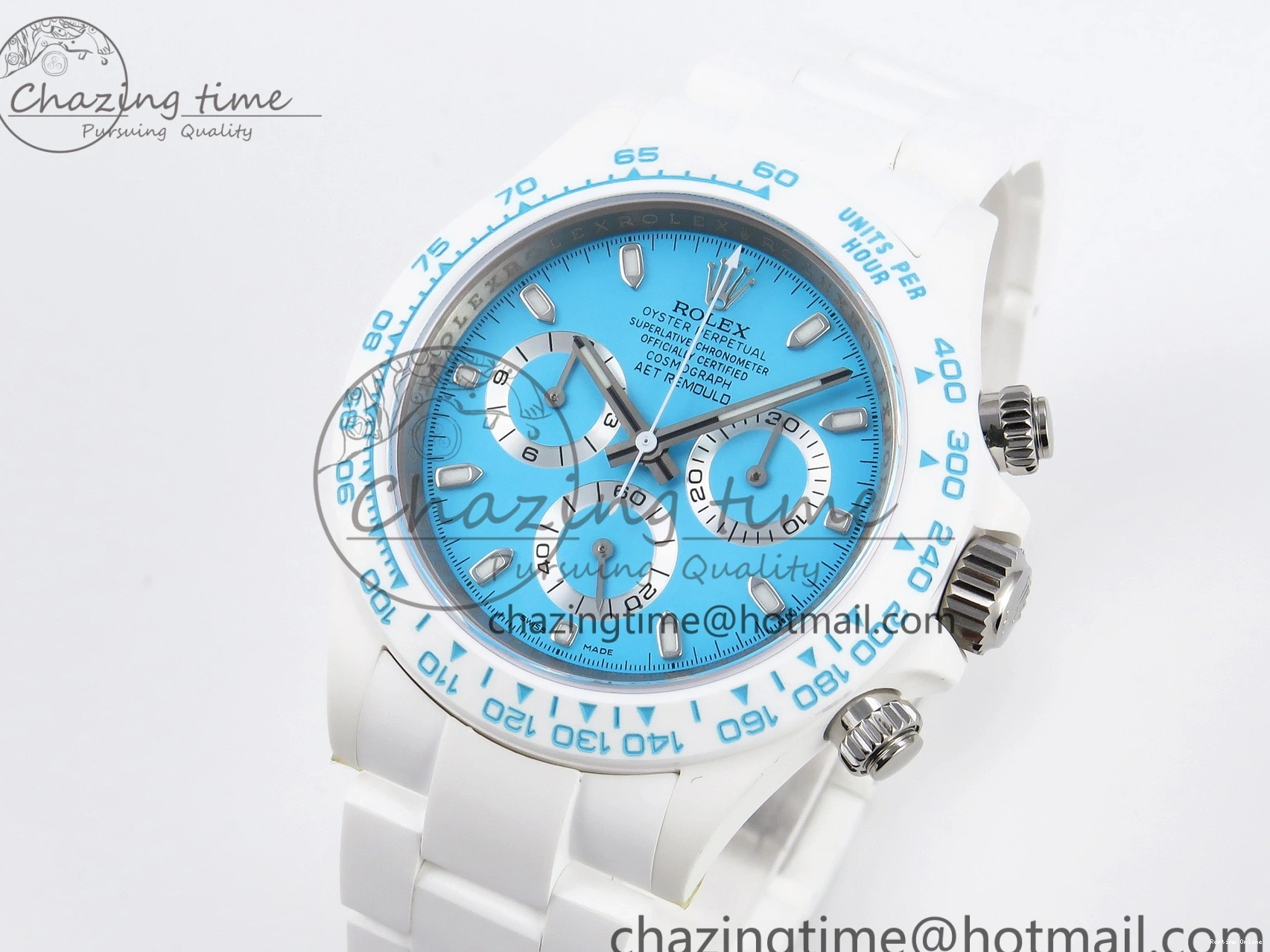 1224 Daytona AET White Ceramic Case and Bracelet Tiffany Blue Dial SA4130 V GoAnywhere 1889